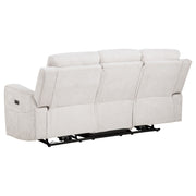 Kennett  Chenille Power Reclining Sofa Set Ivory