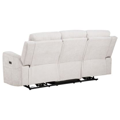 Kennett  Chenille Power Reclining Sofa Set Ivory