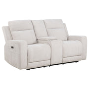 Kennett  Chenille Power Reclining Sofa Set Ivory