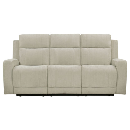 Kennett Chenille Upholstered Power Reclining Sofa Ivory