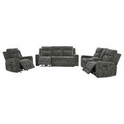 Kennett Chenille Power Reclining Sofa Set Dark Grey
