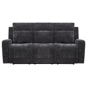 Kennett Chenille Upholstered Power Reclining Sofa Dark Grey