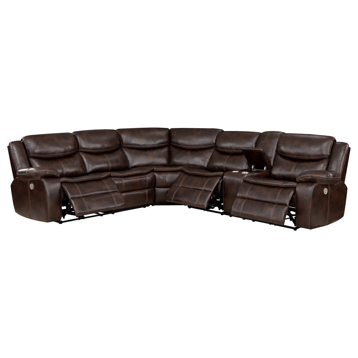 Sofá seccional reclinable eléctrico tapizado Sycamore gris
