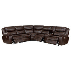 Sofá seccional reclinable eléctrico tapizado Sycamore gris