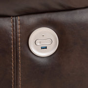Sofá seccional reclinable eléctrico tapizado Sycamore gris