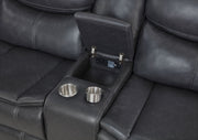 Sofá seccional reclinable eléctrico tapizado Sycamore gris