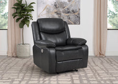 Sillón reclinable eléctrico tapizado Sycamore gris oscuro