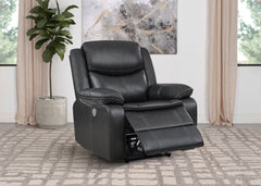 Sillón reclinable eléctrico tapizado Sycamore gris oscuro
