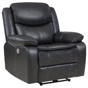 Sillón reclinable eléctrico tapizado Sycamore gris oscuro