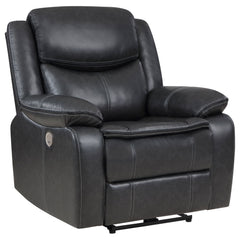 Sillón reclinable eléctrico tapizado Sycamore gris oscuro