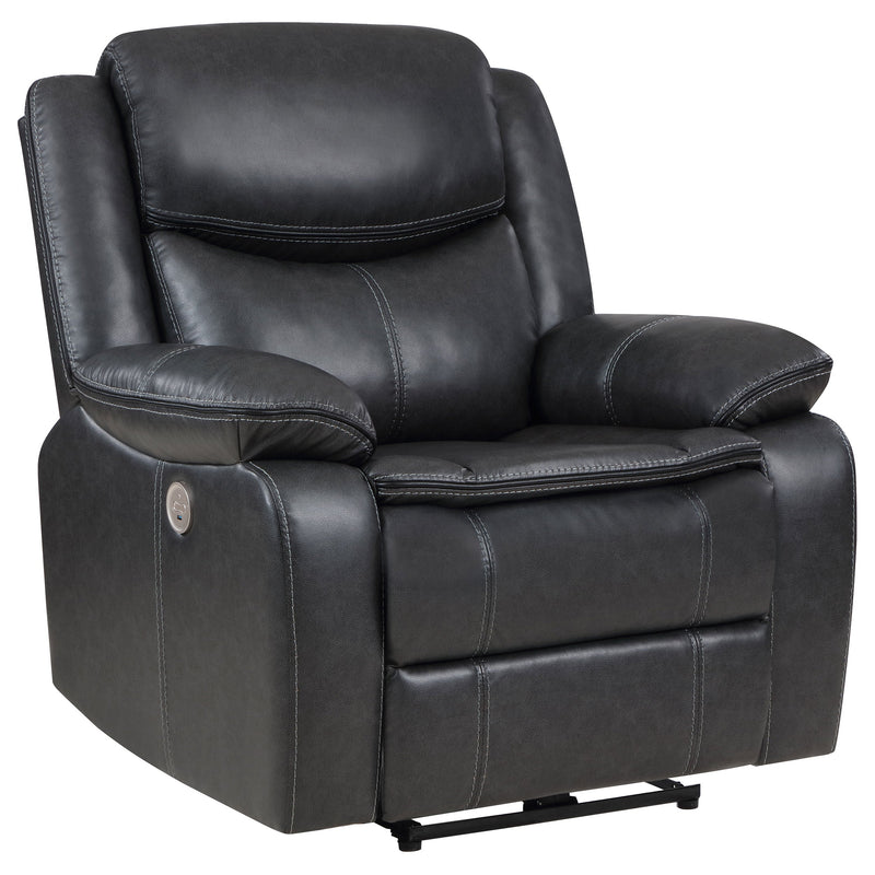 Sillón reclinable eléctrico tapizado Sycamore gris oscuro