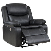 Sillón reclinable eléctrico tapizado Sycamore gris oscuro