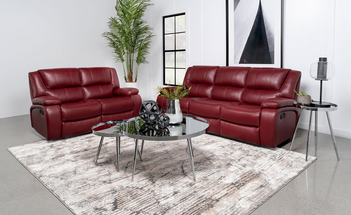 Conjunto de sofá reclinable con movimiento tapizado Camila, color negro