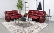 Camila Upholstered Motion Reclining Living Room Set Black