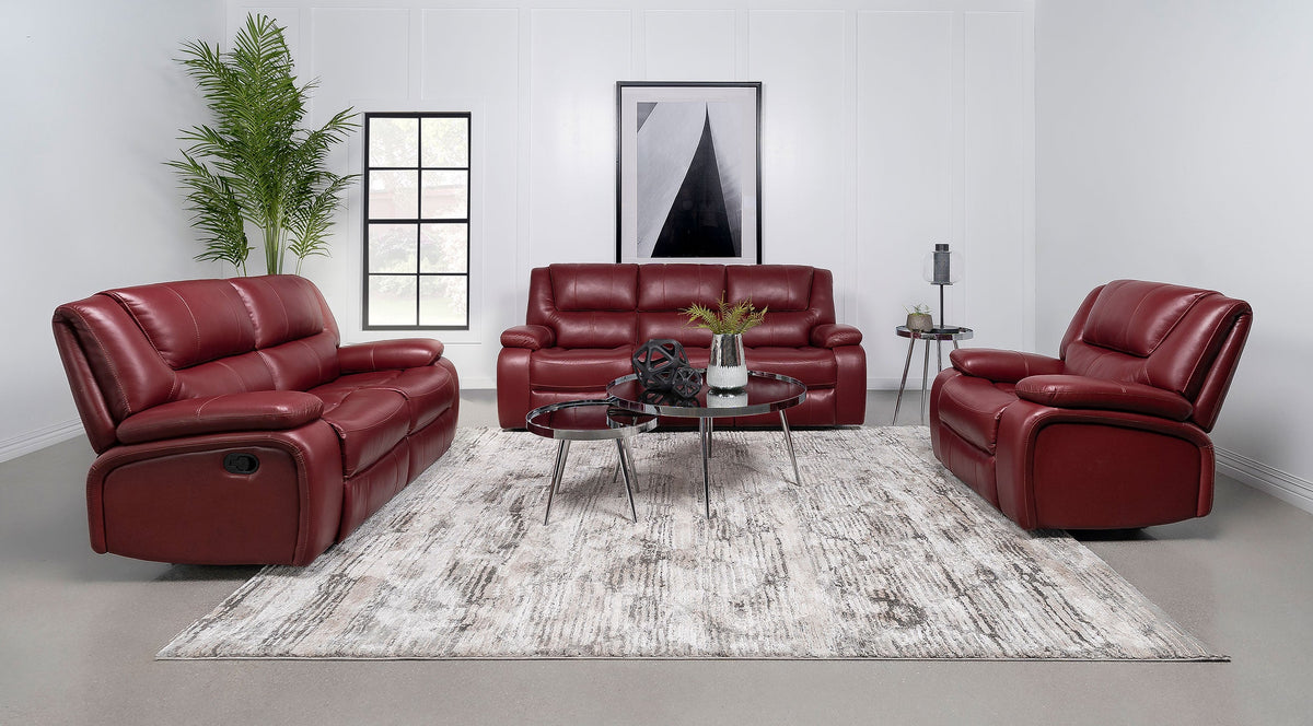 Conjunto de sofá reclinable con movimiento tapizado Camila, color negro