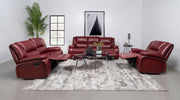 Camila Upholstered Motion Reclining Living Room Set Black