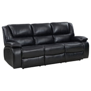 Camila Upholstered Motion Reclining Living Room Set Black