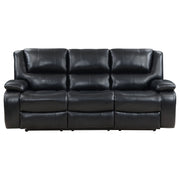 Camila Upholstered Motion Reclining Living Room Set Black