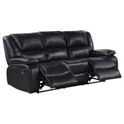 Camila Upholstered Motion Reclining Living Room Set Black