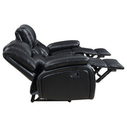 Camila Upholstered Motion Reclining Living Room Set Black
