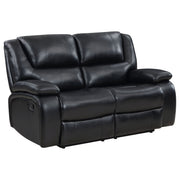 Camila Upholstered Motion Reclining Living Room Set Black