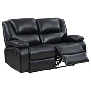 Camila Upholstered Motion Reclining Living Room Set Black