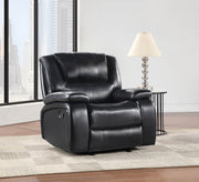 Sillón reclinable tapizado Camila, color negro