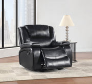 Sillón reclinable tapizado Camila, color negro