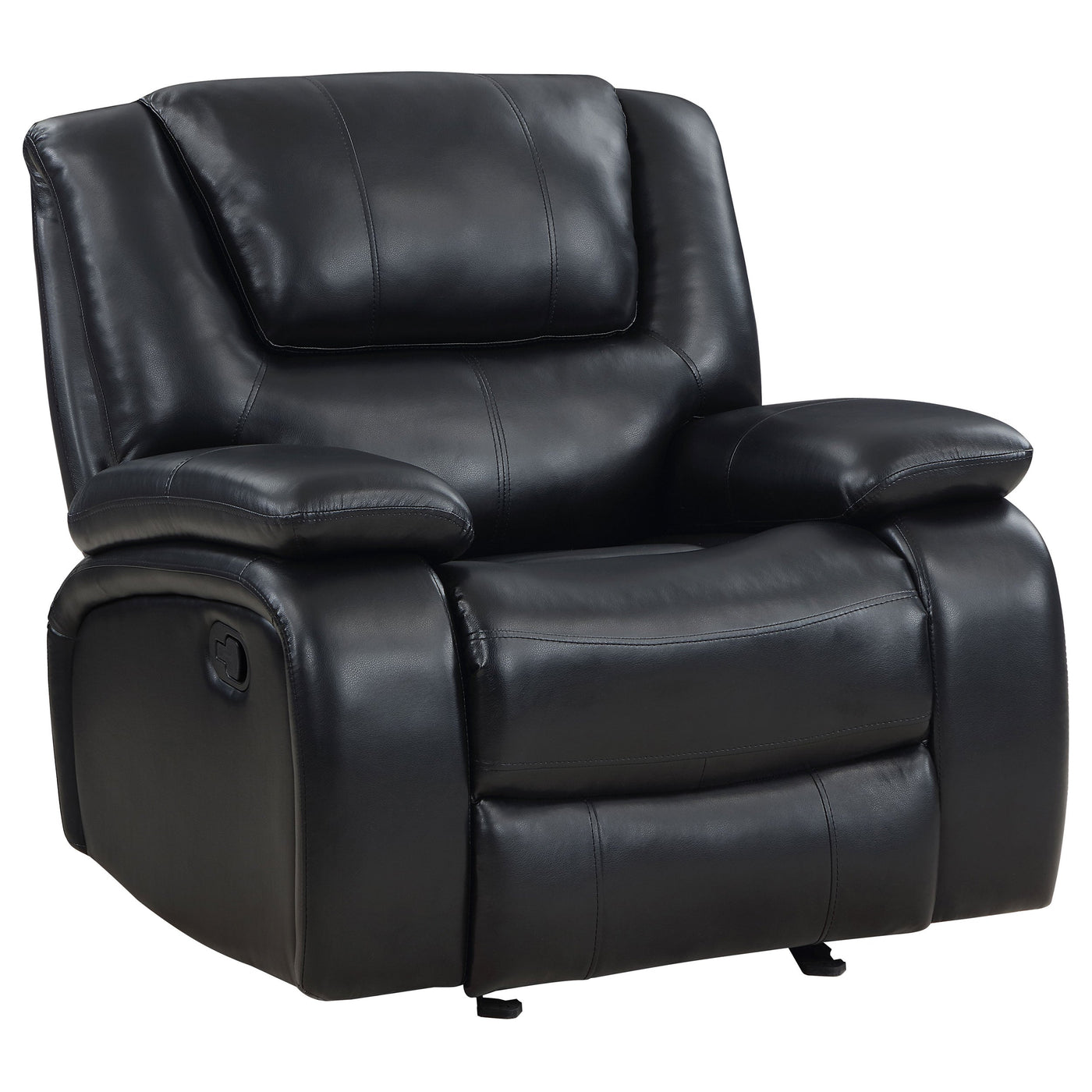 Sillón reclinable tapizado Camila, color negro