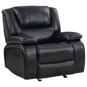 Sillón reclinable tapizado Camila, color negro