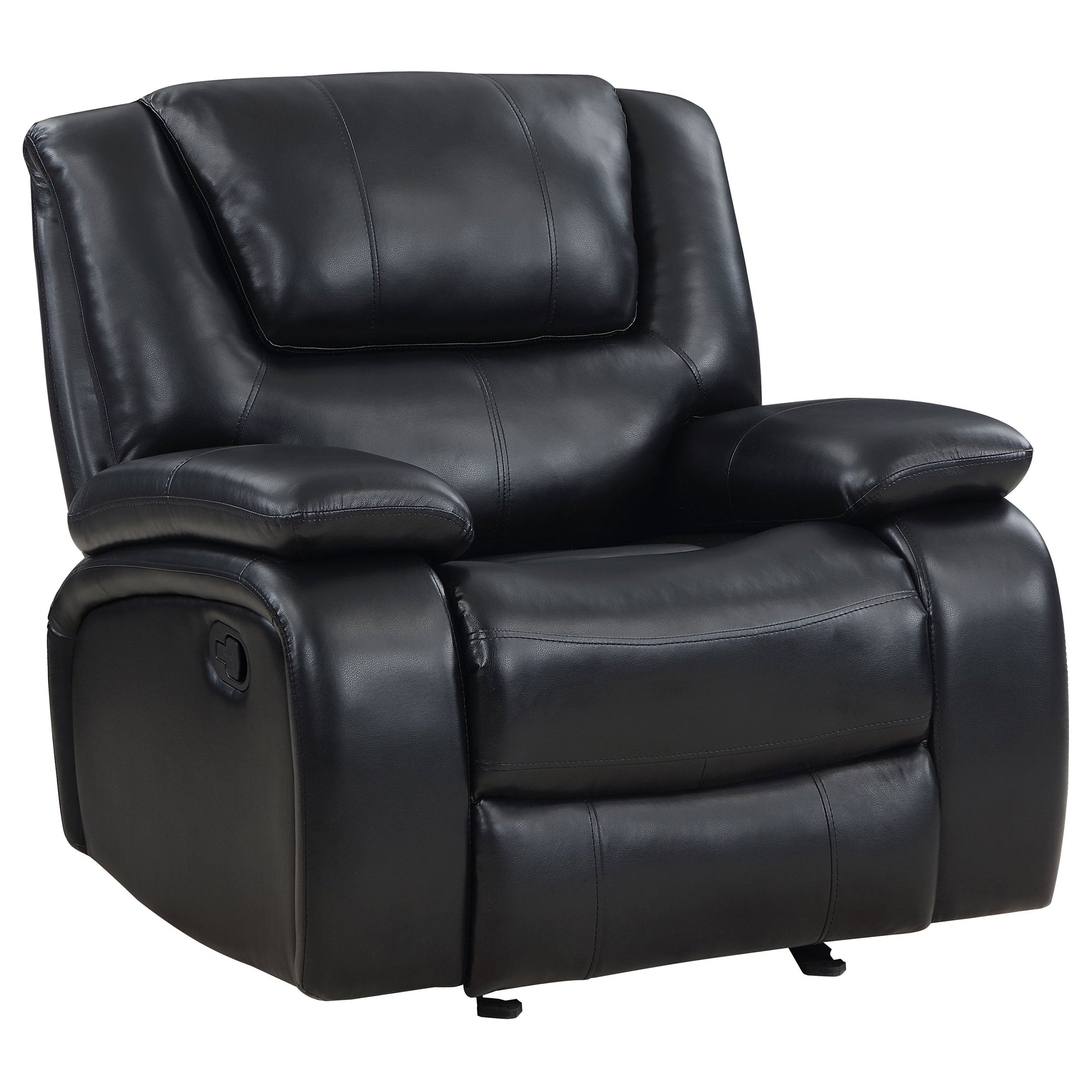 Sillón reclinable tapizado Camila, color negro