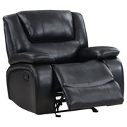 Sillón reclinable tapizado Camila, color negro
