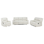 Camila 3-piece Upholstered Reclining Sofa Set White