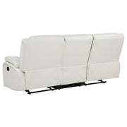 Camila 3-piece Upholstered Reclining Sofa Set White