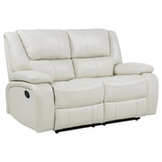 Camila 3-piece Upholstered Reclining Sofa Set White