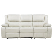 Camila Upholstered Motion Reclining Sofa White