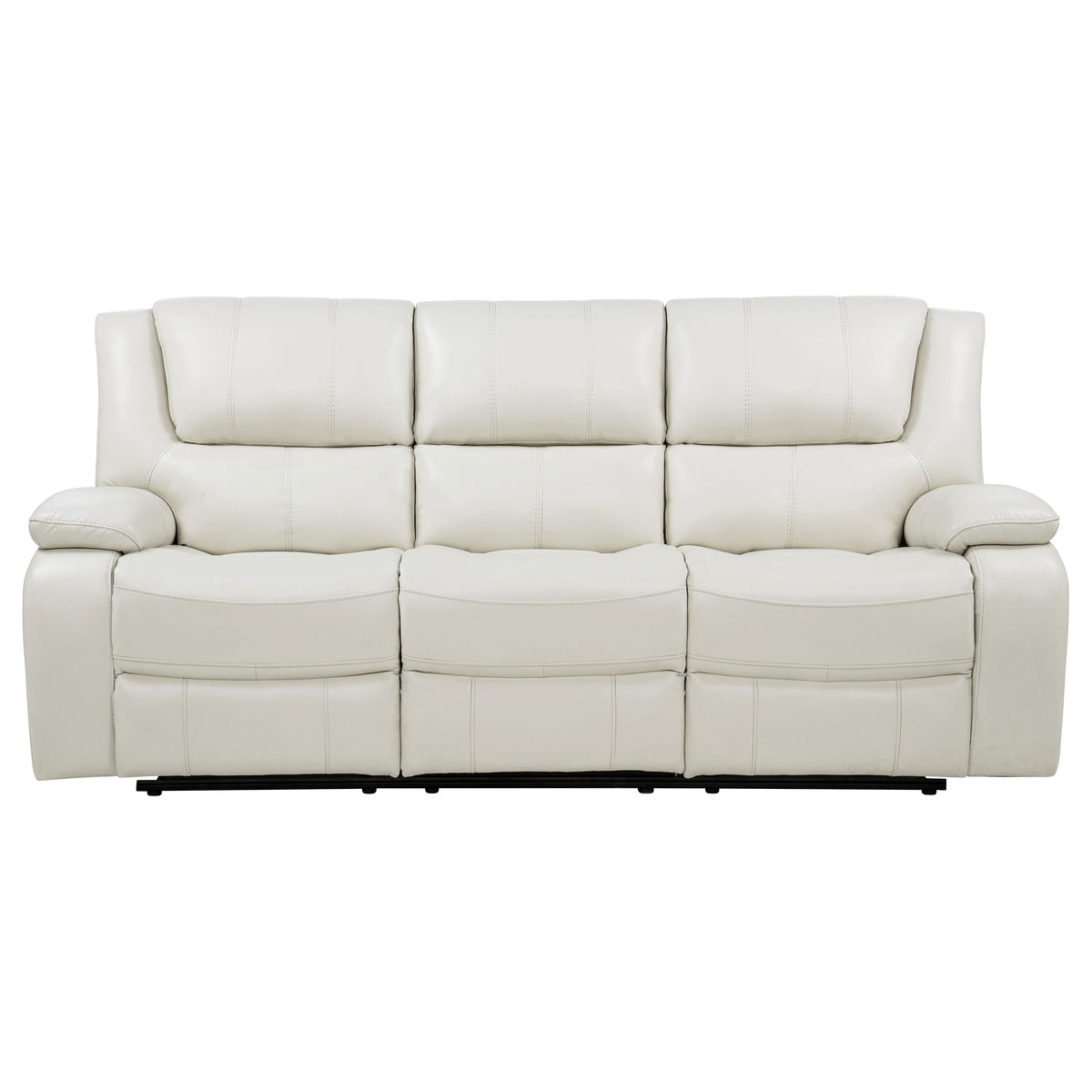 Camila Upholstered Motion Reclining Sofa White