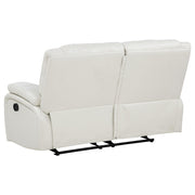 Camila Upholstered Motion Reclining Loveseat White