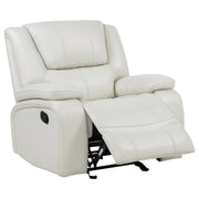 Camila Upholstered Glider Recliner Chair White