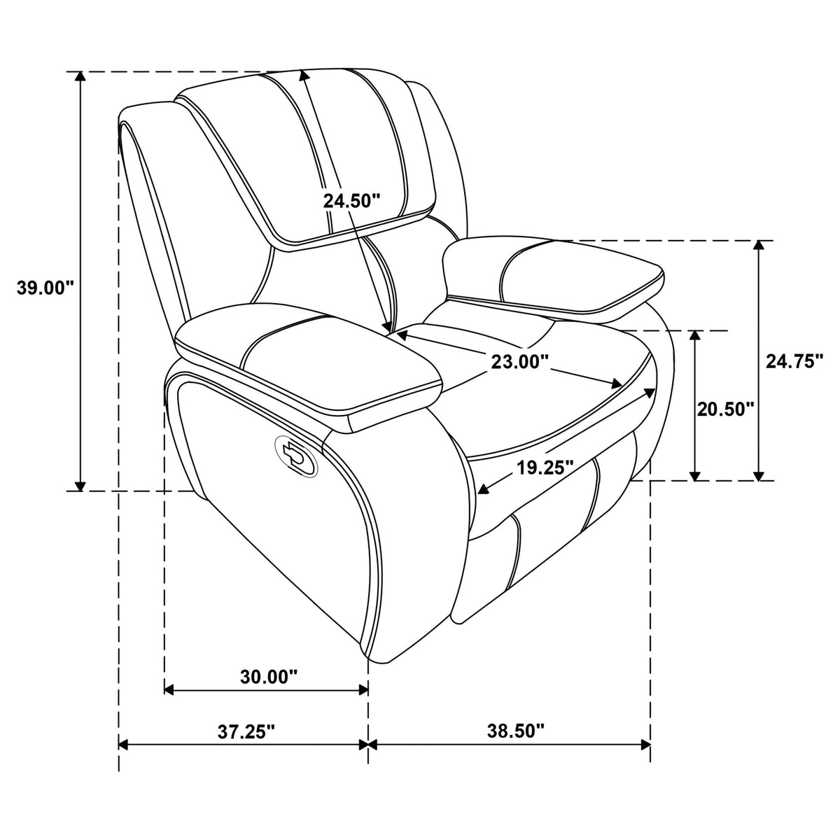 Camila Upholstered Glider Recliner Chair White
