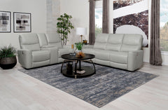 Conjunto de sofá reclinable eléctrico Greenfield gris paloma