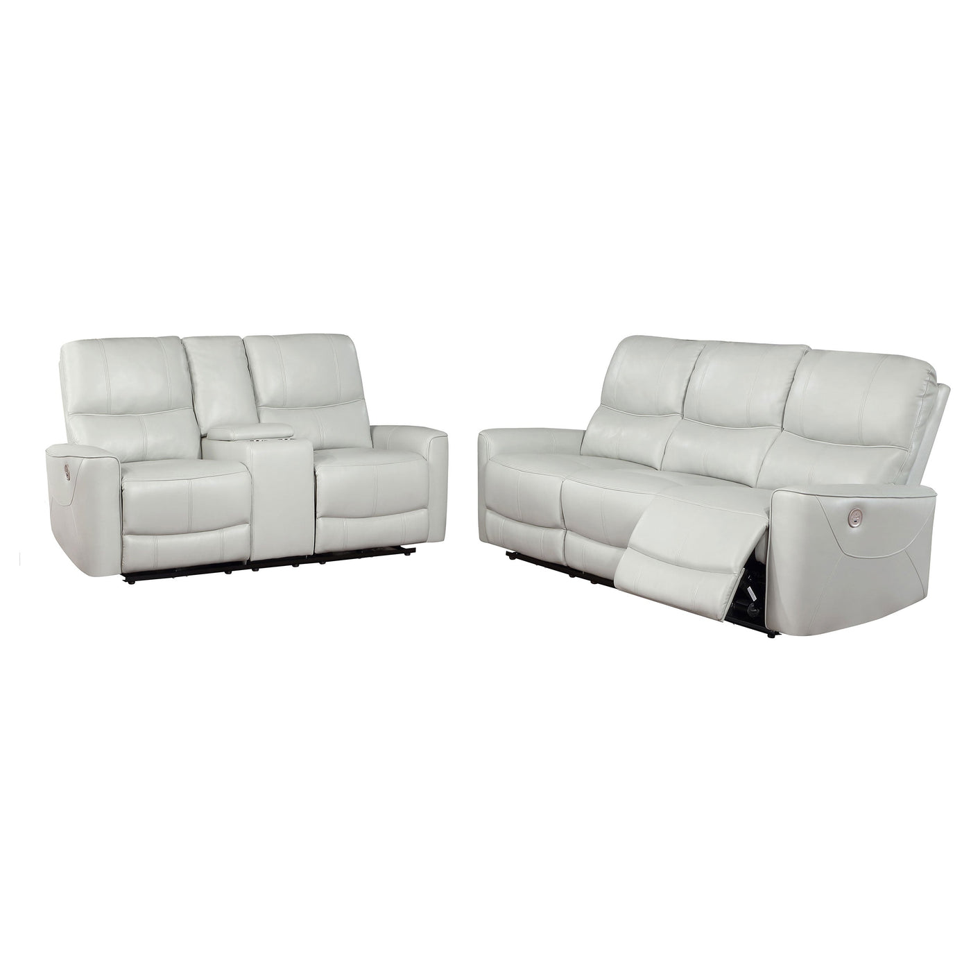 Conjunto de sofá reclinable eléctrico Greenfield gris paloma