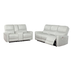 Conjunto de sofá reclinable eléctrico Greenfield gris paloma