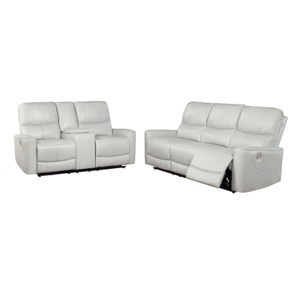 Greenfield Power Reclining Sofa Set Dove Grey