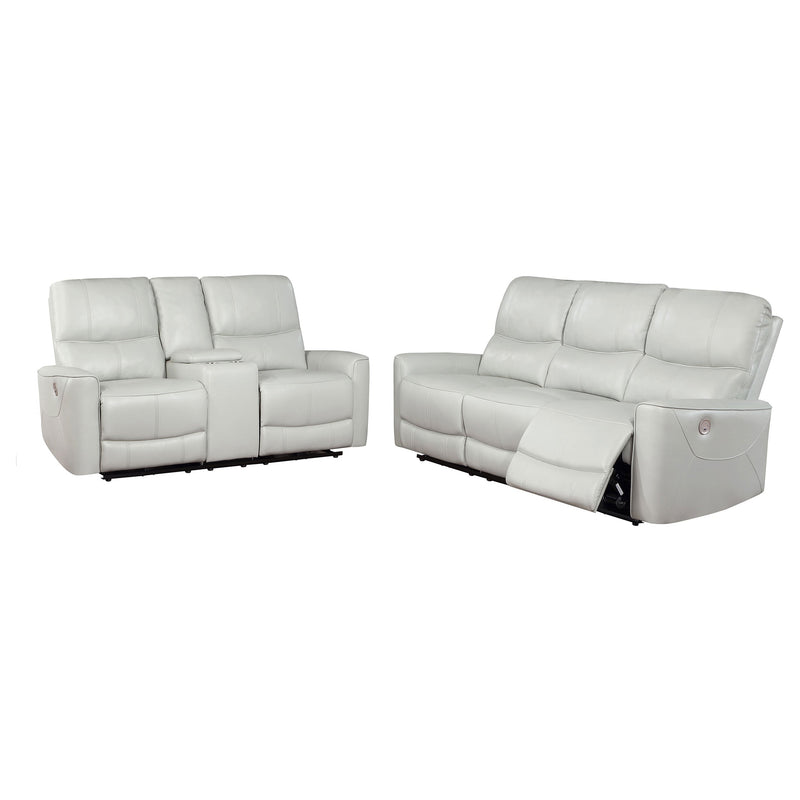 Conjunto de sofá reclinable eléctrico Greenfield gris paloma