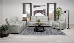 Greenfield Power Reclining Sofa Set Dove Grey