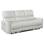 Greenfield Upholstered Power Reclining Sofa Dove Grey