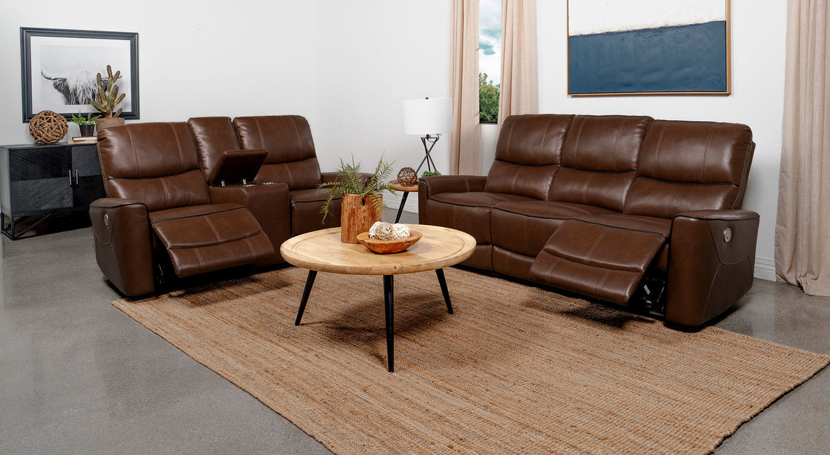 Greenfield Power Reclining Sofa Set Dove Grey