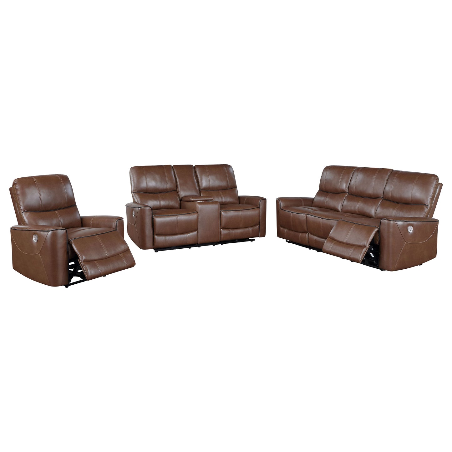 Greenfield Power Reclining Sofa Set Dove Grey