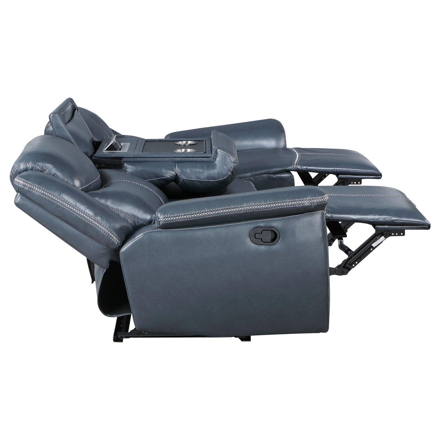 Conjunto de sofá reclinable tapizado Sloane azul